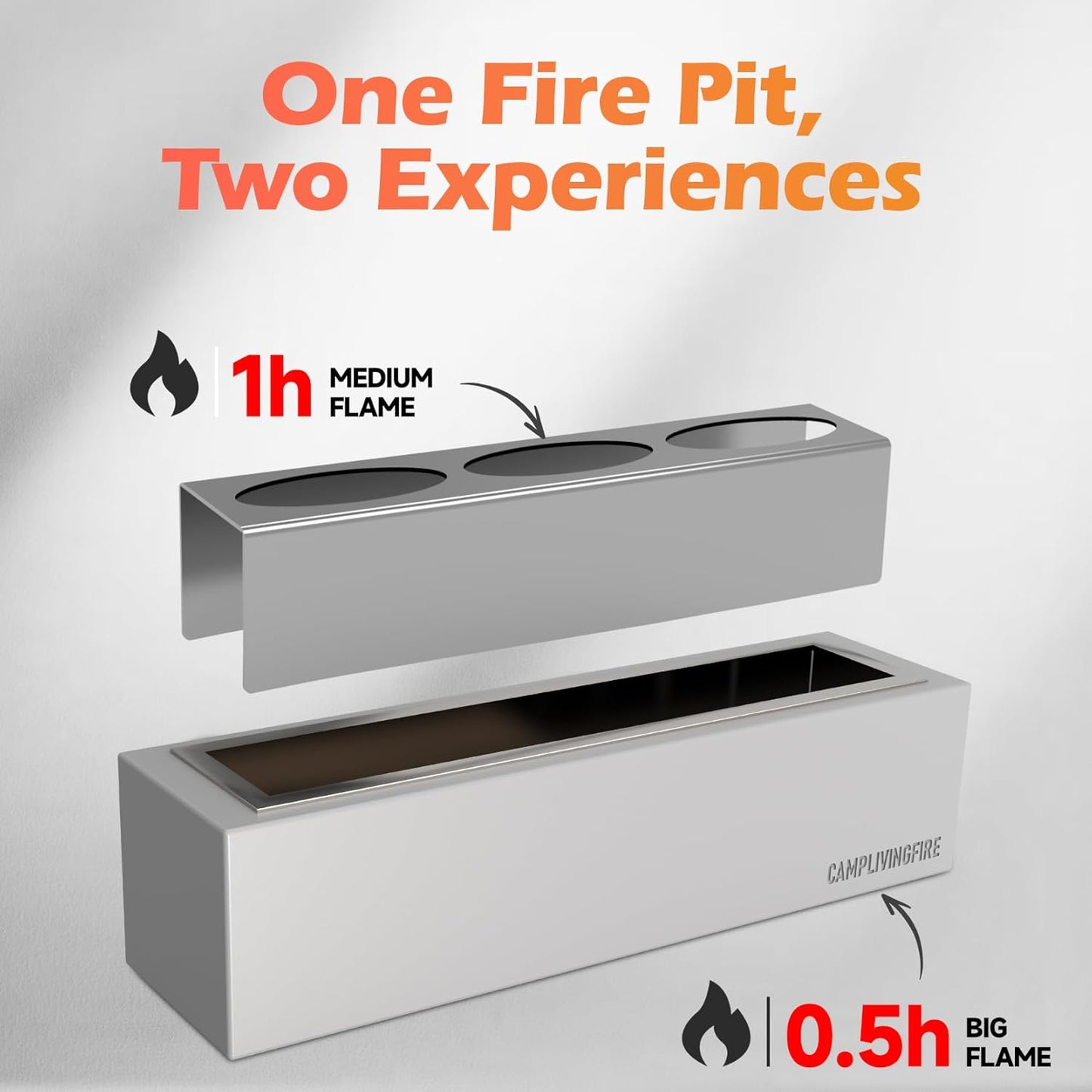 Smokeless Portable Rectangle Tabletop Fire Pit – Party Fireplace