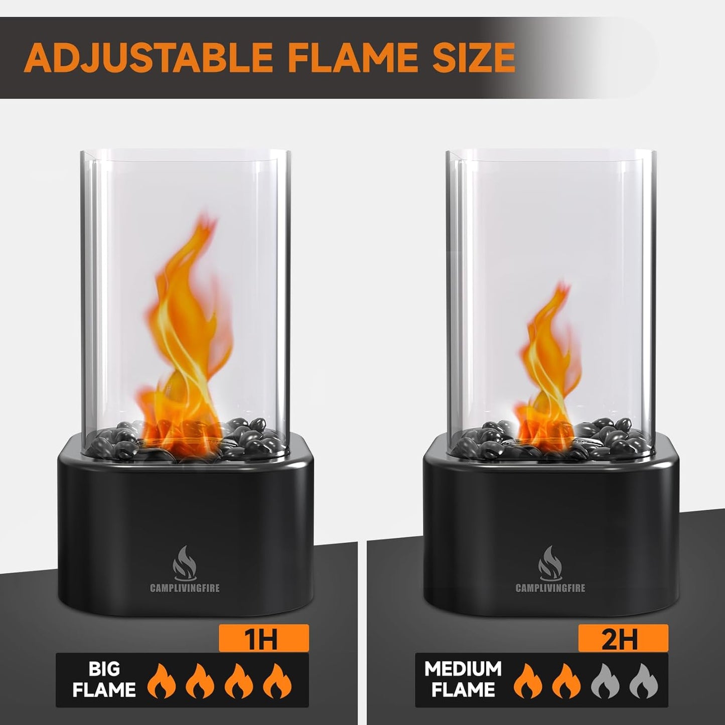 Tabletop Fire Pit, Square Indoor Fire Pit Ethanol Tabletop Fireplace, Smores Table Top Firepit for Patio Decor, Gifts for Women Mom Her Wedding Housewarming Christmas Birthday White Elephant Gifts