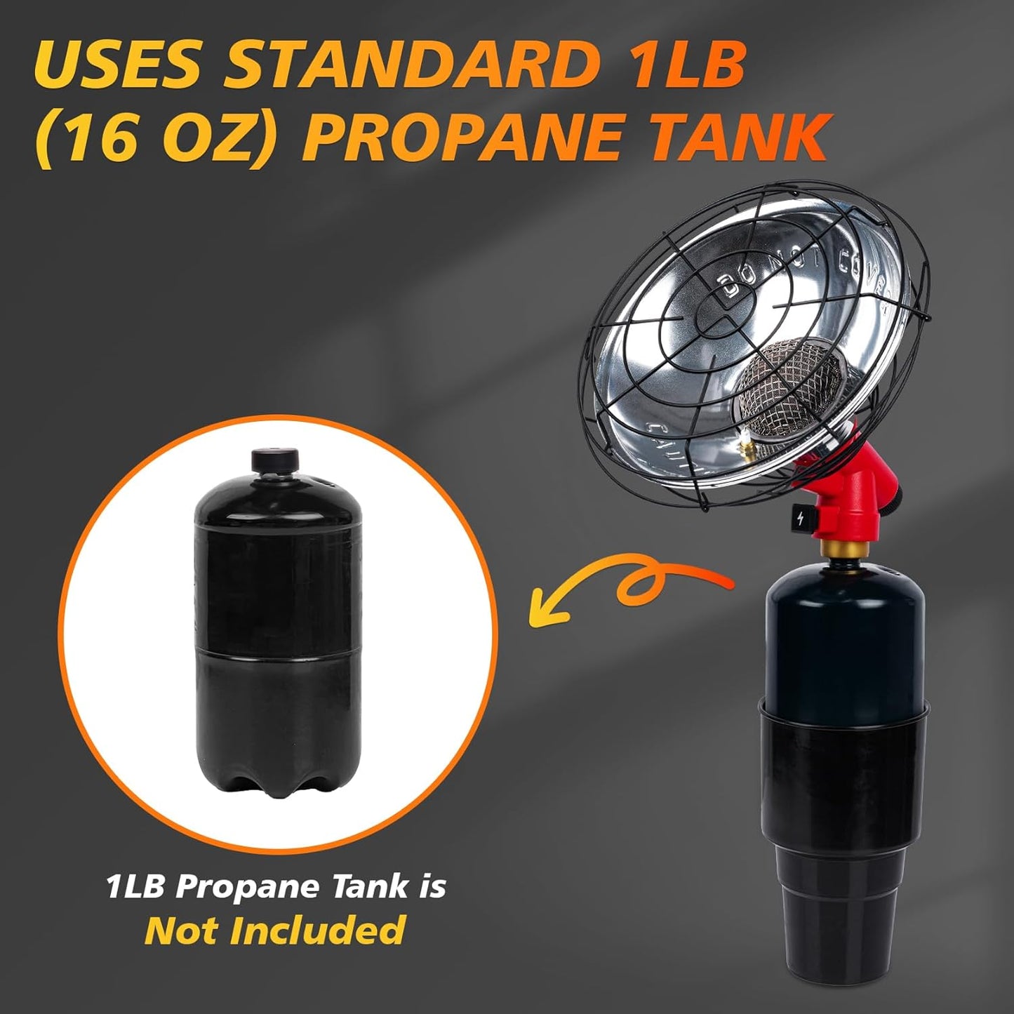 Golf Cart Heater, Propane Heater 6500-BTU, 2 in 1 Portable Propane Heater for Golf and Camping, Golf Cart Accessories Winter Heating Helpers（1LB Propane Tank is Not Included）